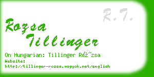 rozsa tillinger business card